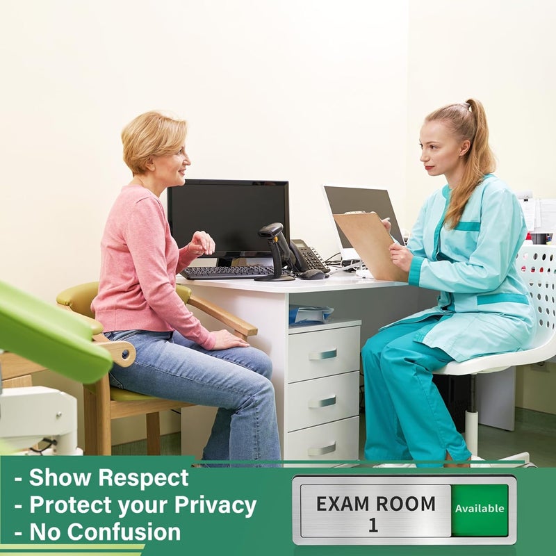 Abudada Exam Room Sign, Exam Room Numbers, In Use/Available Slider Door Signs for Therapists, School, Medical Office, Hospital-Easy Installation - Image 4